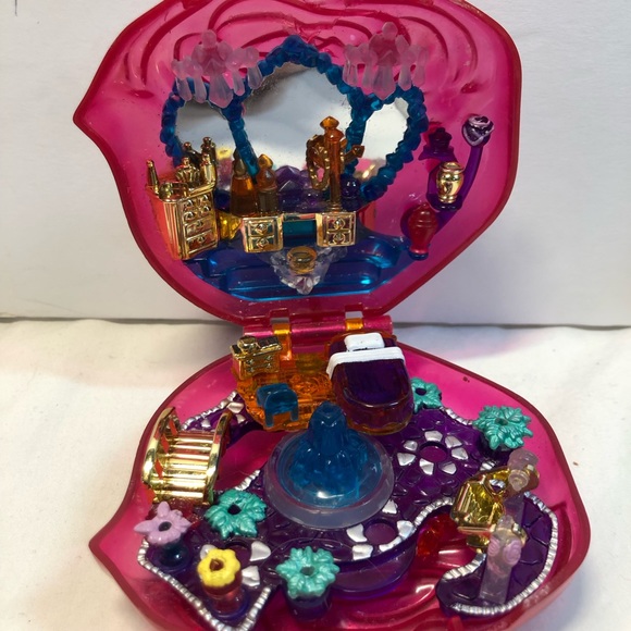 Polly pocket vintage rose compact vintage toy no figures, has damage, 1996 - Picture 11 of 14